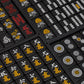 Yellow Mountain Imports Japanese Riichi Mahjong Set - Black Standard Size Tiles and Vinyl Case - with East Wind Tile, Set of Scoring Sticks, & Dice