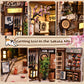 DIY Book Nook Kit with LED Lights | 3D Puzzles for Adults & Teens, Miniatures and Model Building Kits for Bookshelf Decor, Relaxing & Creative Gift