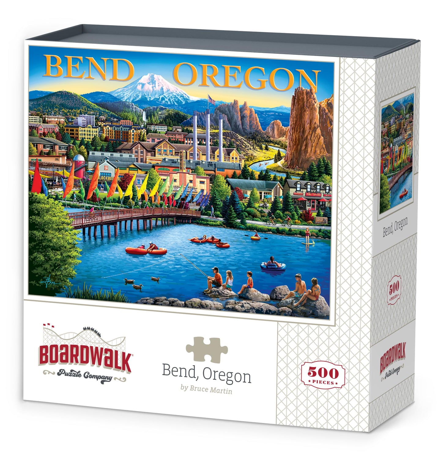 Boardwalk Bend, Oregon 500 Piece Jigsaw Puzzle Scenic Outdoor River Puzzles with Premium Box, Gift for Adults and Family 16"x20"