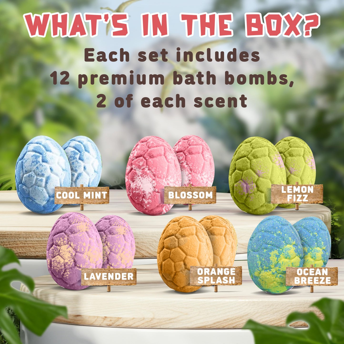 Bath Bombs for Kids with Surprise Toys Inside -12 Pack Dinosaur Bath Bombs Gift Set, Dino Egg Bubble Bath Fizzies, Dinosaur Toys for Kids 3 4 5 6 7 8