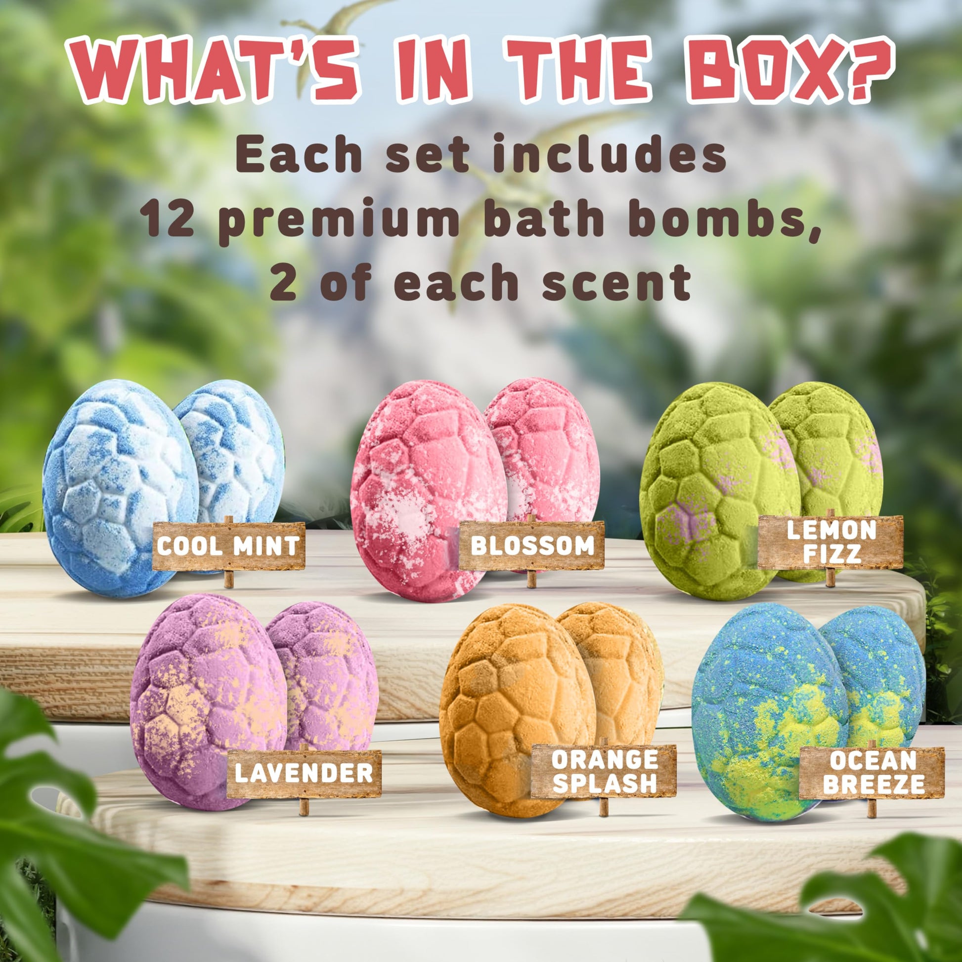 Bath Bombs for Kids with Surprise Toys Inside -12 Pack Dinosaur Bath Bombs Gift Set, Dino Egg Bubble Bath Fizzies, Dinosaur Toys for Kids 3 4 5 6 7 8