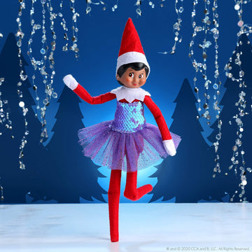 The Elf on The Shelf Claus Couture Plum Party Plum Party Dress Outfit - Festive Elf Girl Christmas Dress - Vintage 2018 Claus Couture Accessory