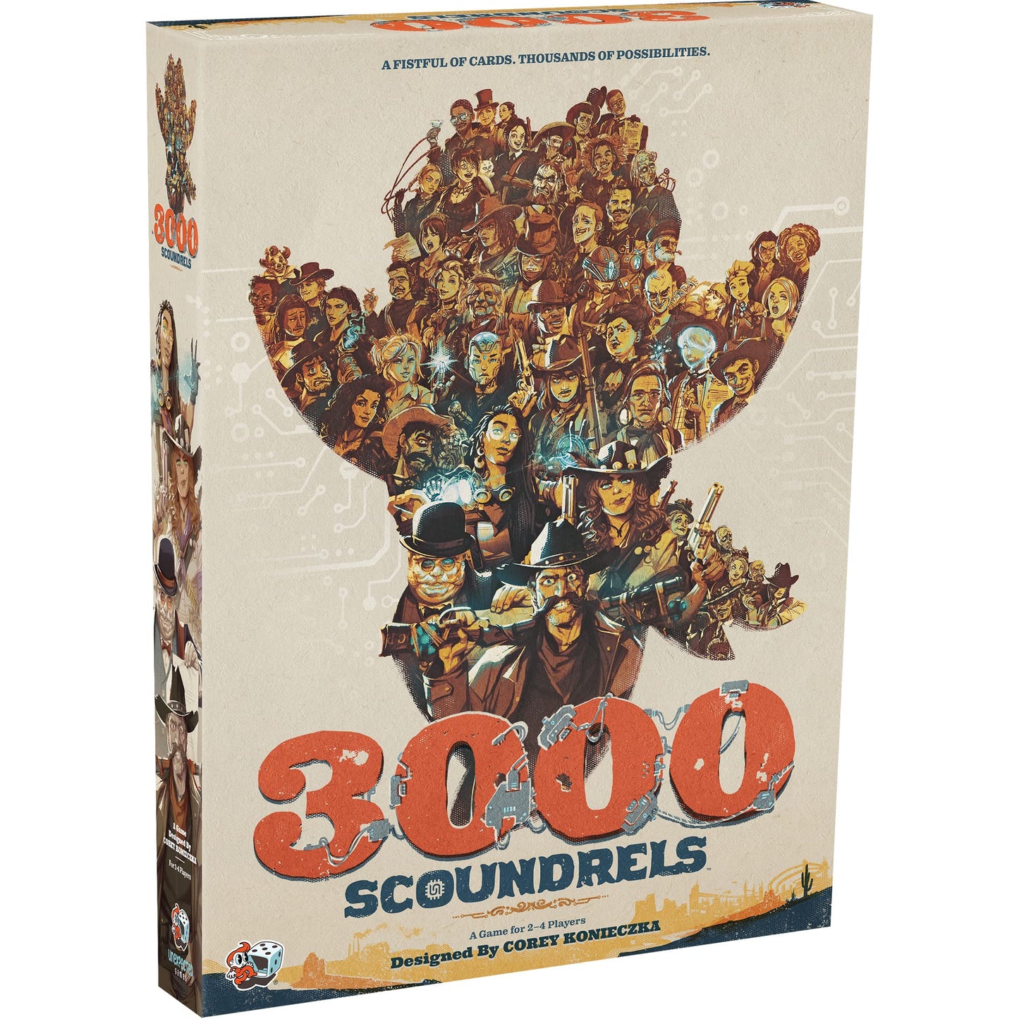 Unexpected Games 3000 Scoundrels Board Game - Wild West Strategy Game for 2-4 Players, Ages 12+