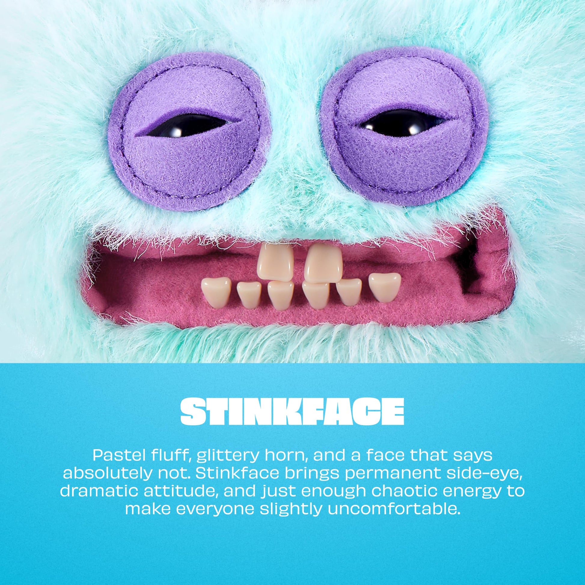 Fuggler Fugglercorns 9 Inch Plush Collectible Toy (Stinkface) by ZURU Featuring Funny Ugly Monster Unicorn Designs with Glitter Details, Human?Like