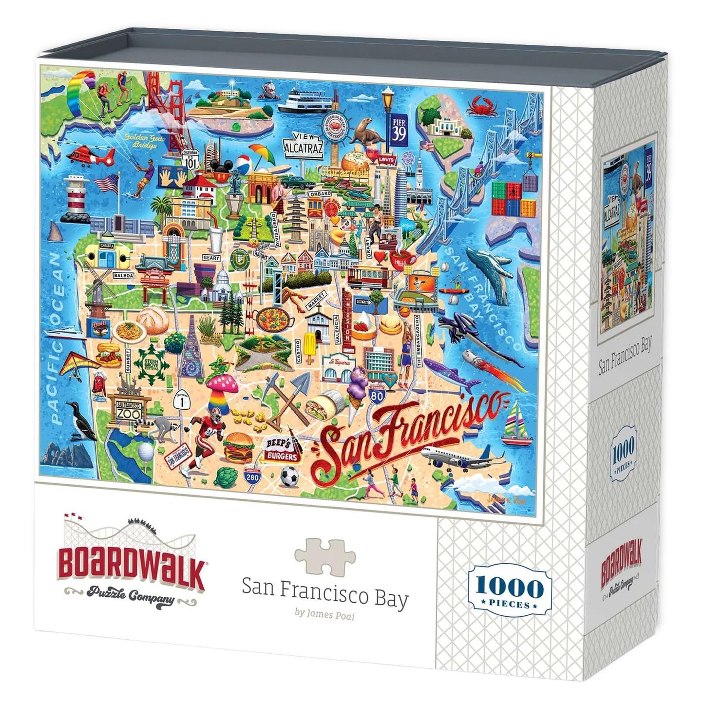 Boardwalk Puzzles San Francisco Bay, 1000 Piece Jigsaw Puzzle for Adults, 19¼ x 26? Inches, Made in USA
