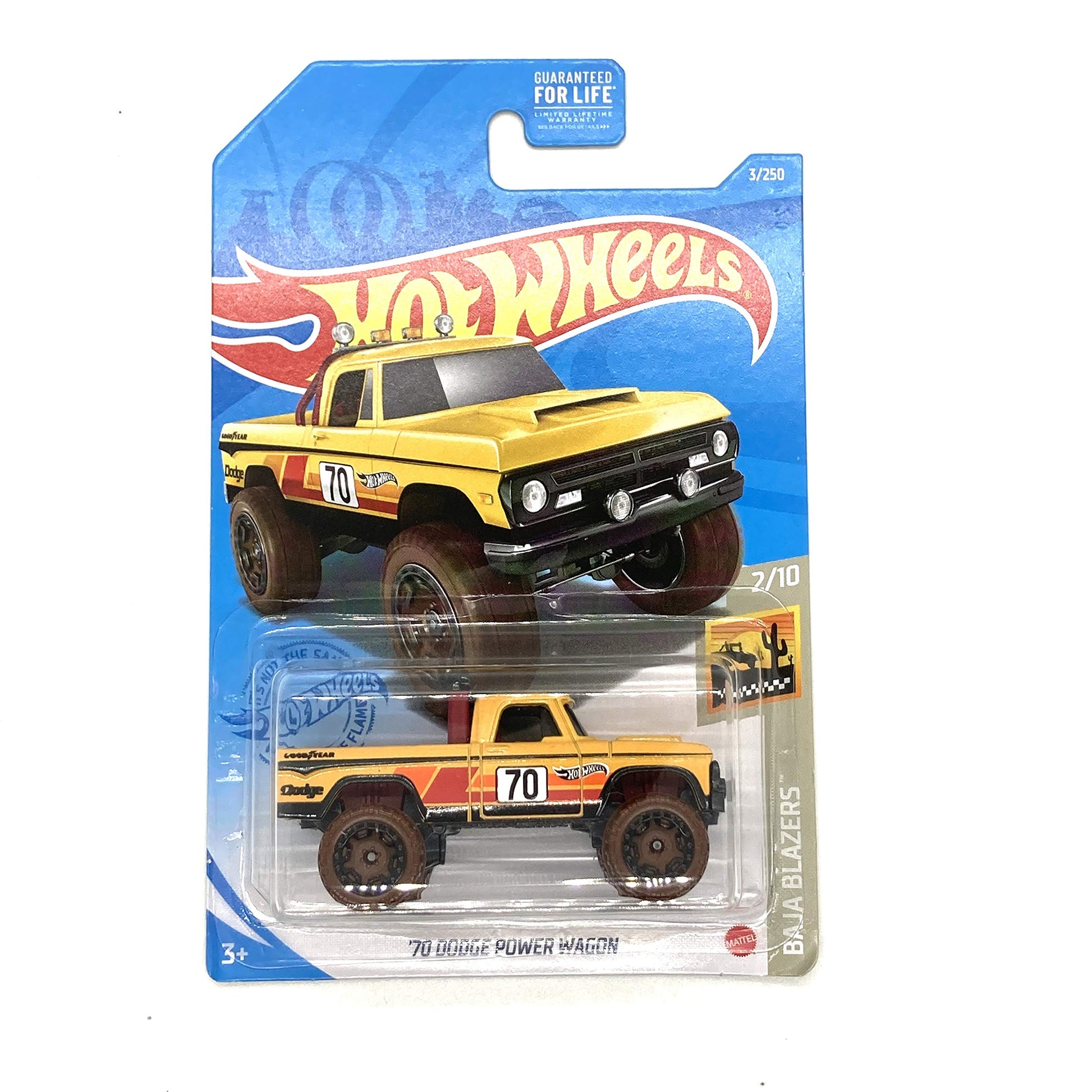 Original Hot Wheels Baja Blazers 70 Dodge Power Wagon Yellow 1:64 Scale