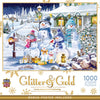 MasterPieces 1000 Piece Glitter Jigsaw Puzzle for Adults, Family, Or Youth - Frosty Wonderland Gathering - 19.25" x 26.75"