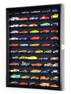 Hot Wheels Matchbox 1/64 Scale Diecast Display Case Cabinet Wall Rack w/UV Protection -Black