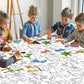 Litmitfu Dinosaur Coloring Tablecloth for Kids - Giant Dino Paper Activity Table Cover, Jumbo Animal Dino World Coloring Games Poster Crafts