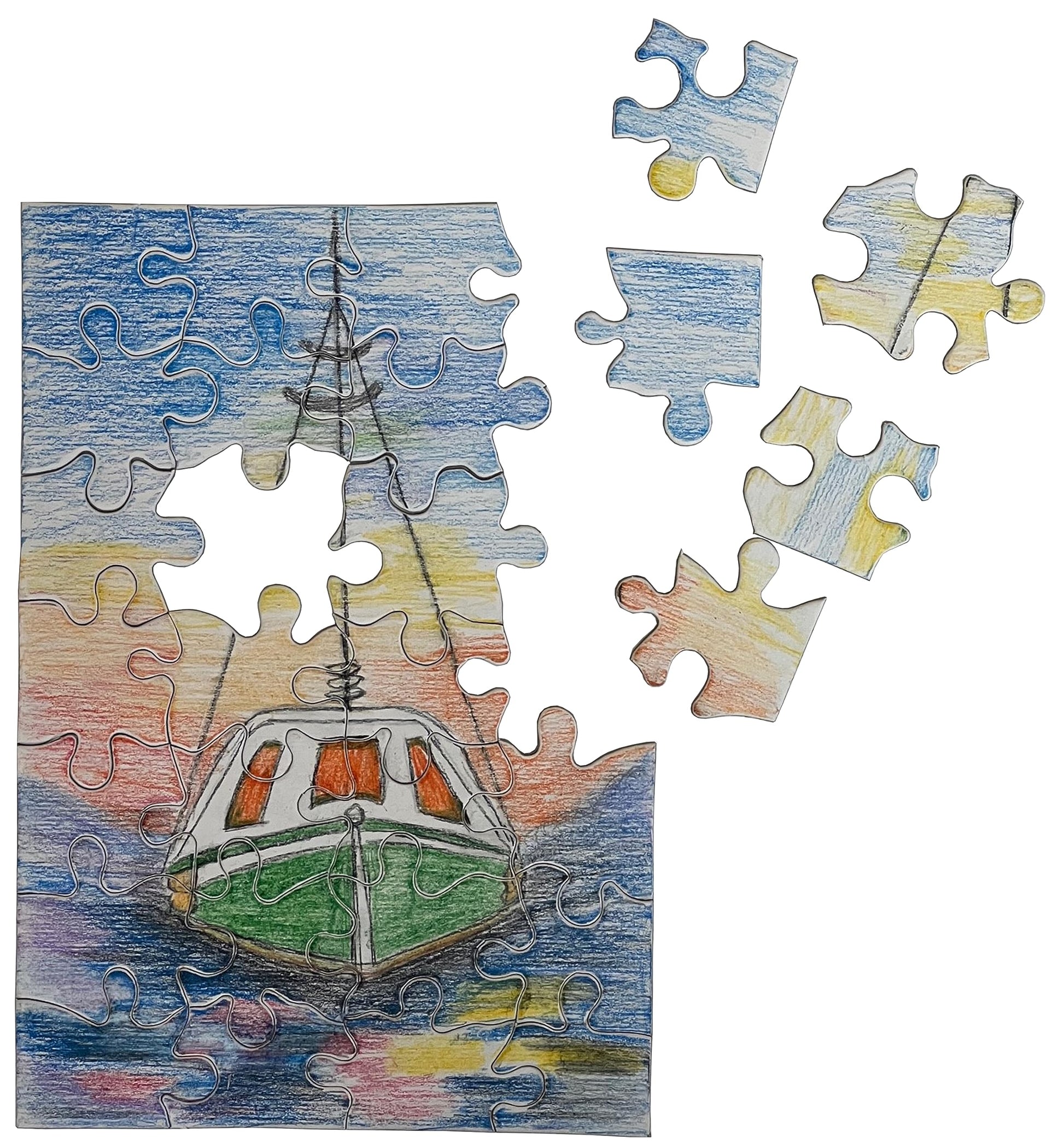 12 Blank Jigsaw Puzzles - 5.5 inch x 8 inch, 28 Pieces per Puzzle - Excellent for Kids Activities, Arts & Crafts, Invitations, Blank Puzzles to Draw
