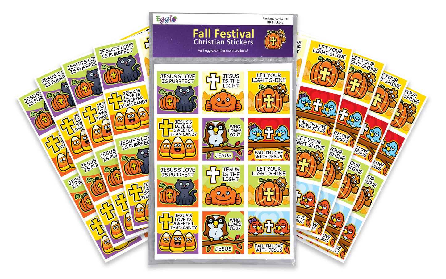 Christian Holiday Stickers for Kids - (3-Pack) Fall, Thanksgiving & Christmas - Religious Toys, Gifts, Crafts, Stocking Stuffers, Party Supplies