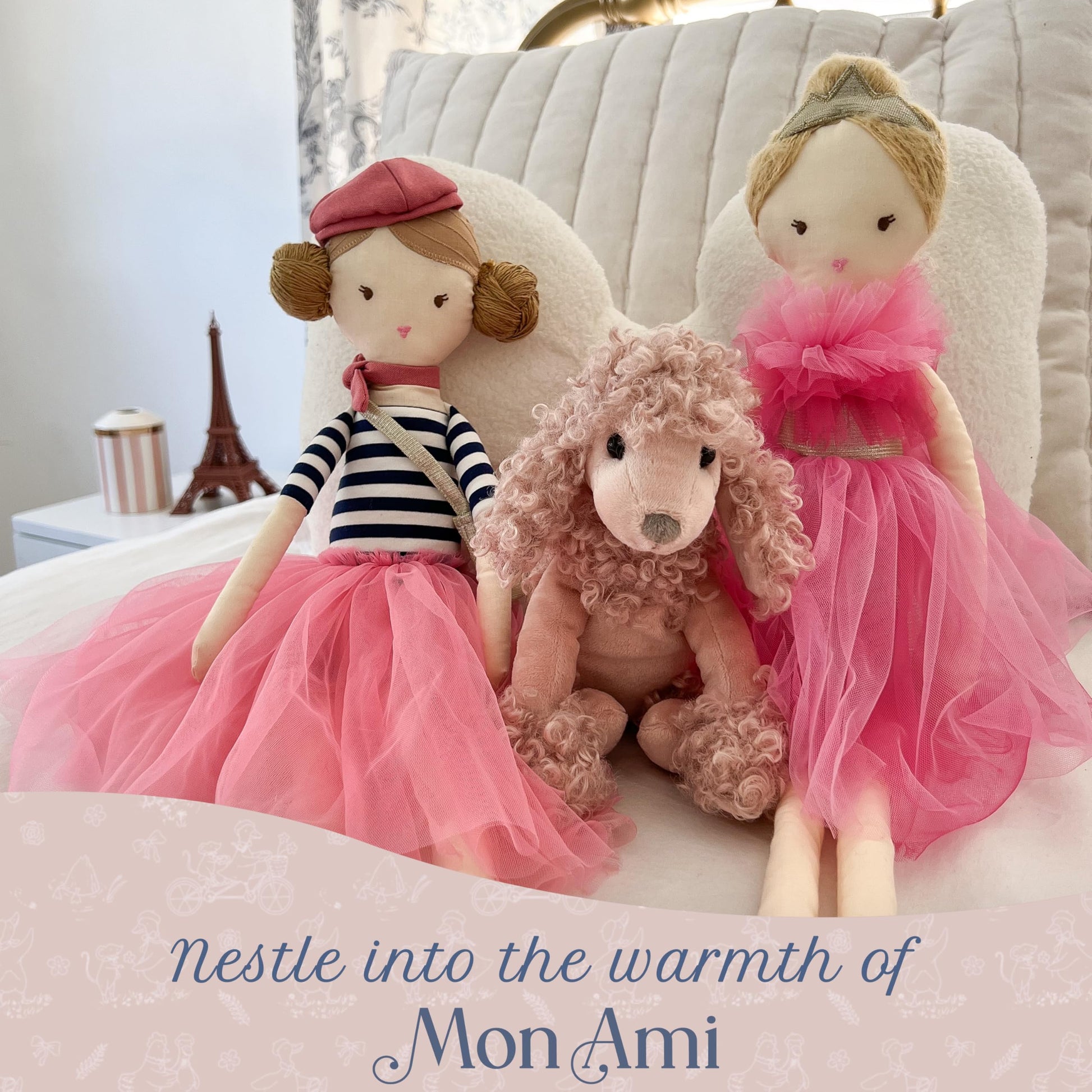 MON AMI Paris The Poodle 9-Inch Stuffed Dog, Soft Puppy Plush Toy Gift