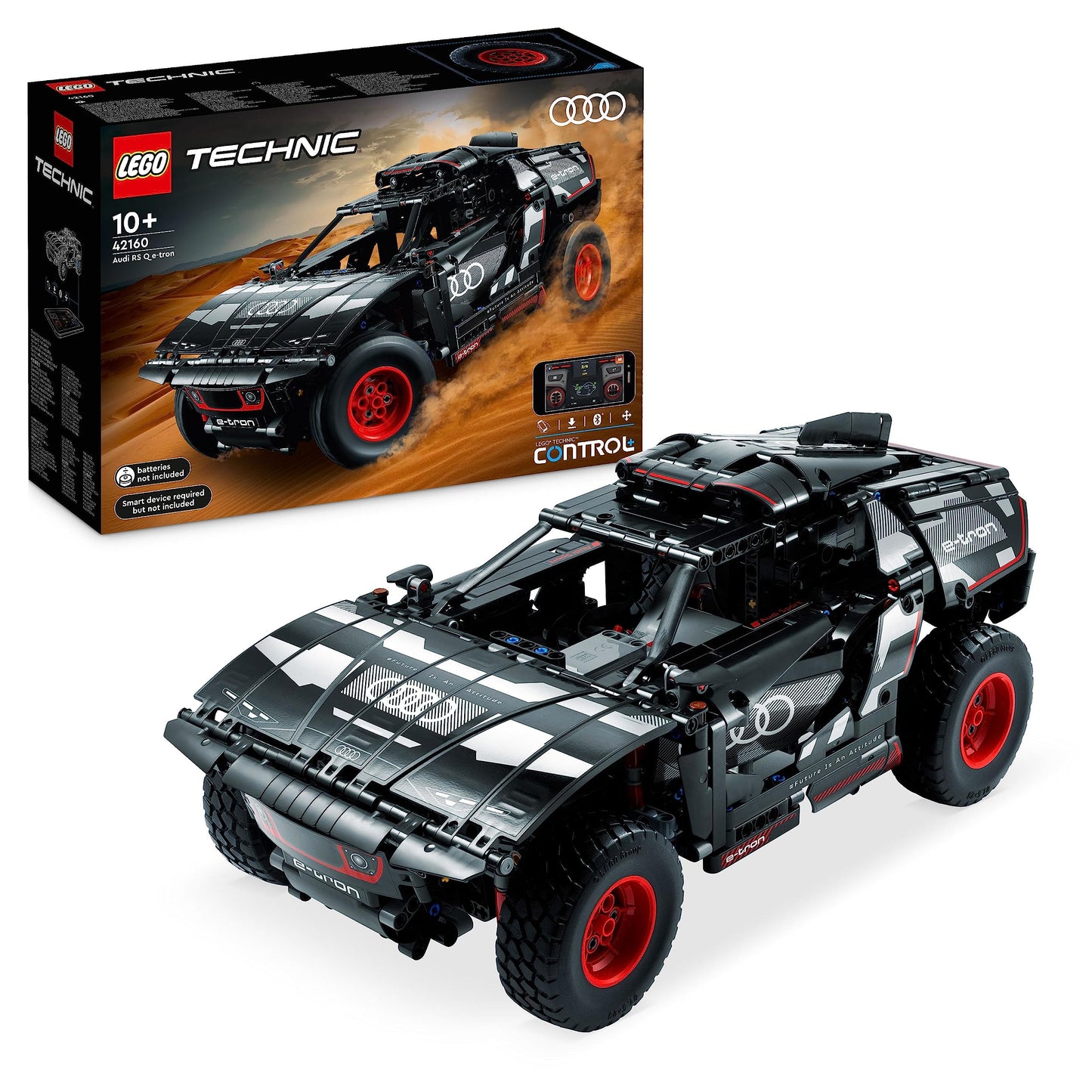 LEGO Technic Audi RS Q e-tron 42160 Advanced Building Kit for Kids Ages 10 and Up, This Remote Controlled Car Toy Features App-Controlled Steering and
