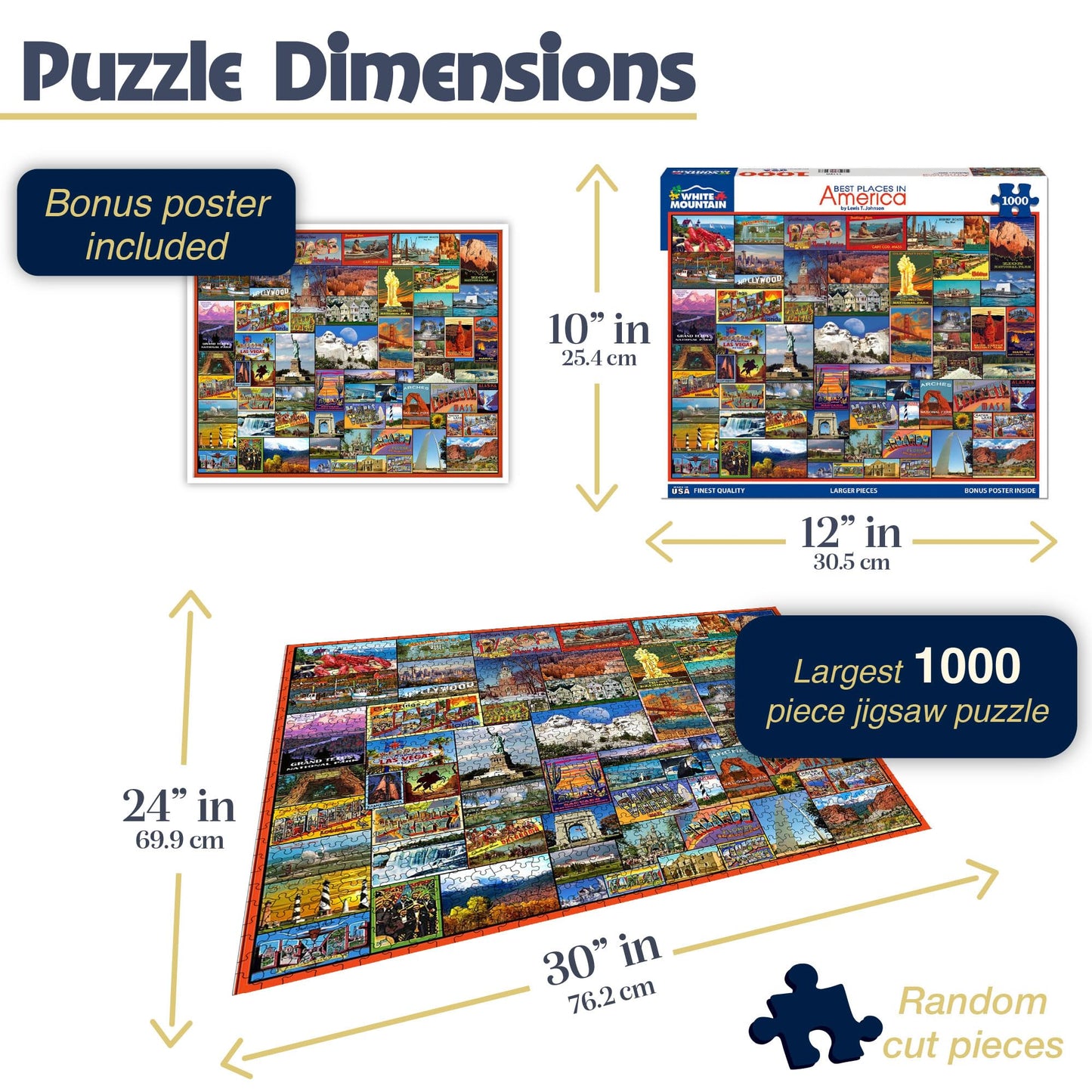 White Mountain 1000 Piece Jigsaw Puzzle, Best Places in America