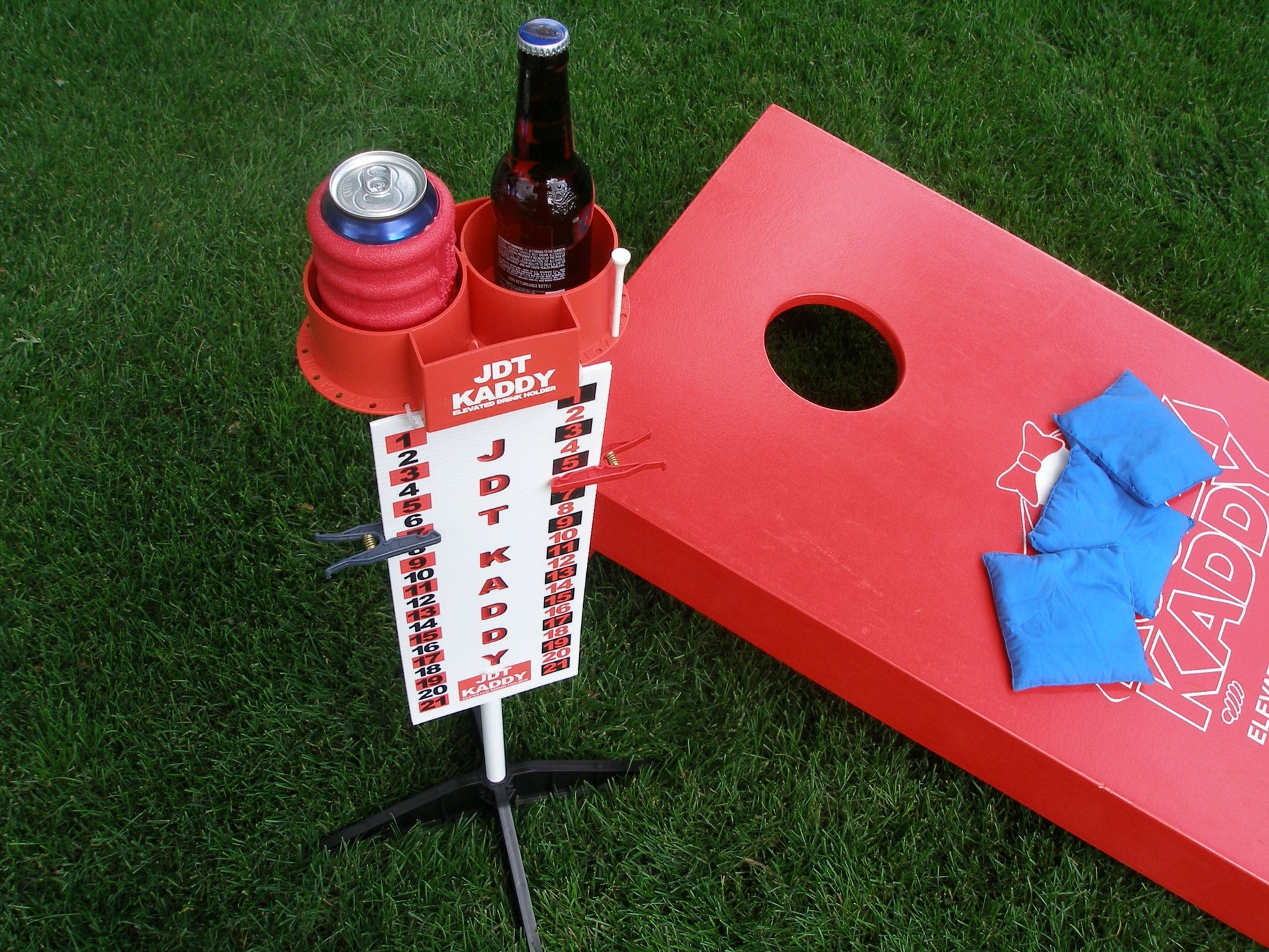 JDT Kaddy Elevated Drink Holders (Set of 2) - with Tournament Scoreboard.