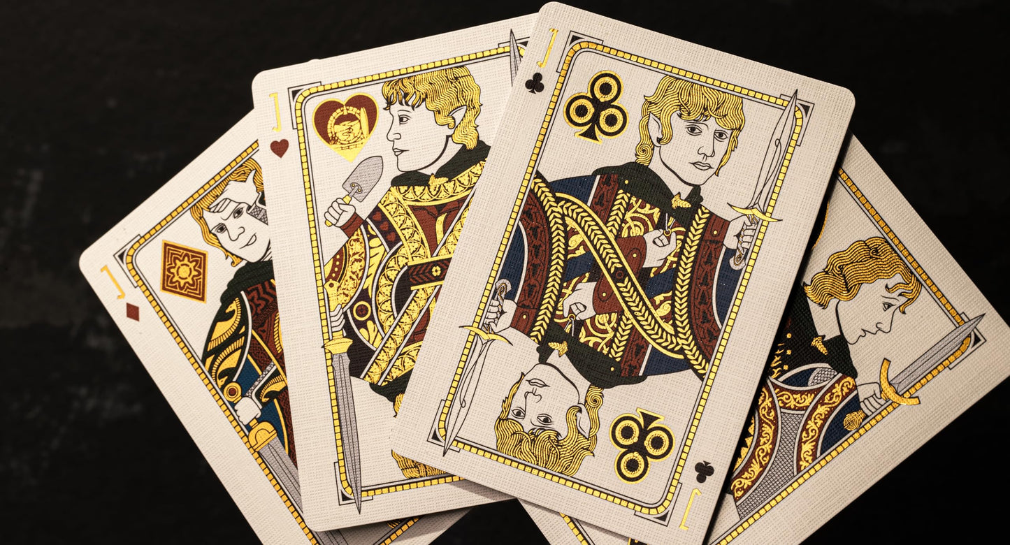 theory11 Lord of the Rings Playing Card Box Set - 4 Decks with Standard & Gold Foil Editions, Middle Earth Map Box, Movie Theme Poker Cards for Magic