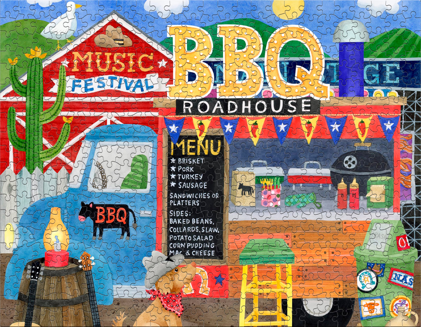 Ceaco - Food Trucks - 4 Pack 500 Piece Jigsaw Puzzles for Adults
