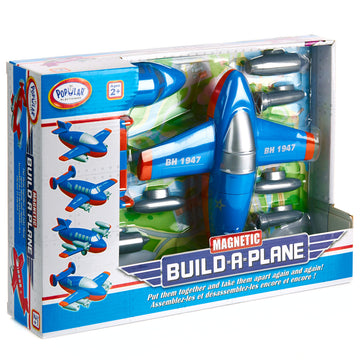 Popular Playthings Magnetic Build-A-Plane Toy, Stem Airplane Building Kit for Toddlers, Gifts for Kids Ages 2 & Up - 12 Pieces