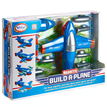 Popular Playthings Magnetic Build-A-Plane Toy, Stem Airplane Building Kit for Toddlers, Gifts for Kids Ages 2 & Up - 12 Pieces