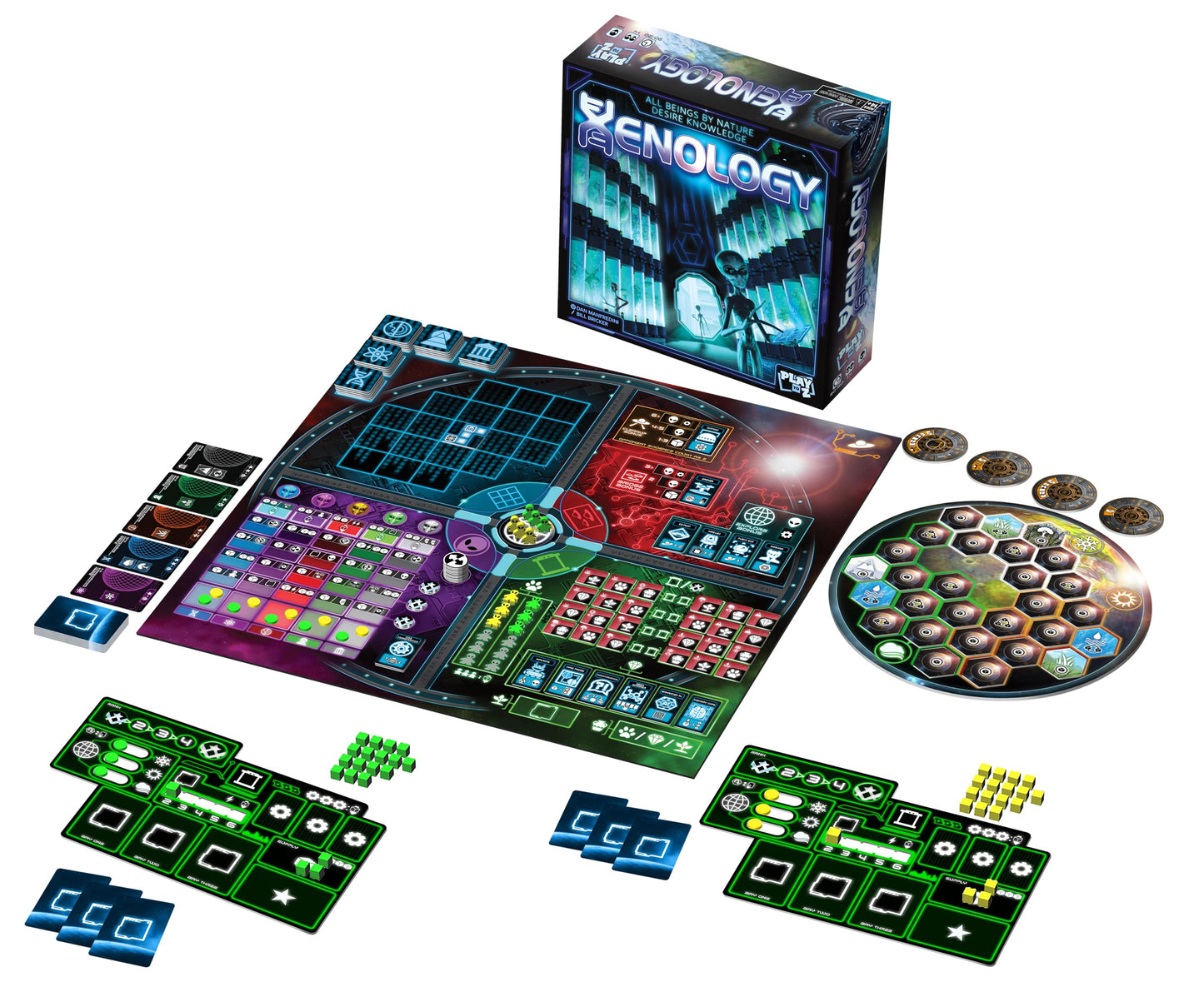 Xenology by Play To Z | Ages 14+ | 1-4 Players | Strategic Sci-Fi Board Game of Discovery & Stealth | 2026 Origins Award Nominee