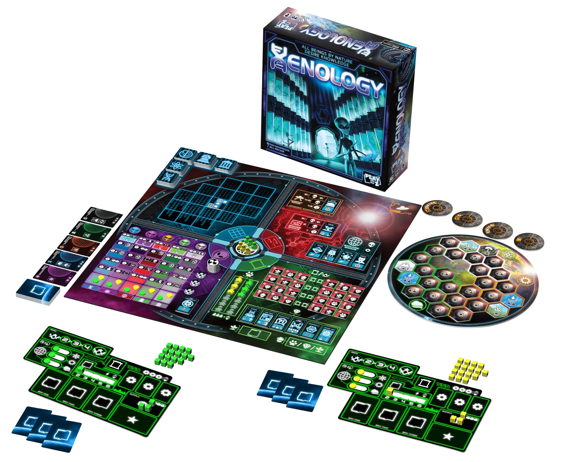 Xenology by Play To Z | Ages 14+ | 1-4 Players | Strategic Sci-Fi Board Game of Discovery & Stealth | 2026 Origins Award Nominee