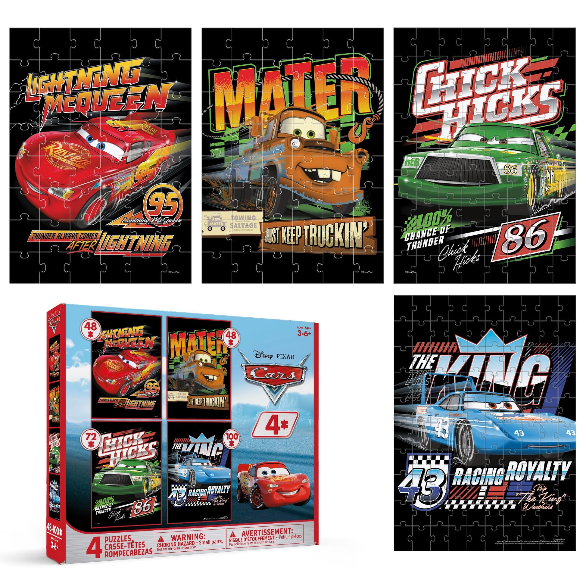 Ceaco - Disney Pixar Cars Puzzle for Kids - Larger Pieces Designed for Preschool Hands - 48, 72, 100Pc Jigsaw Puzzles