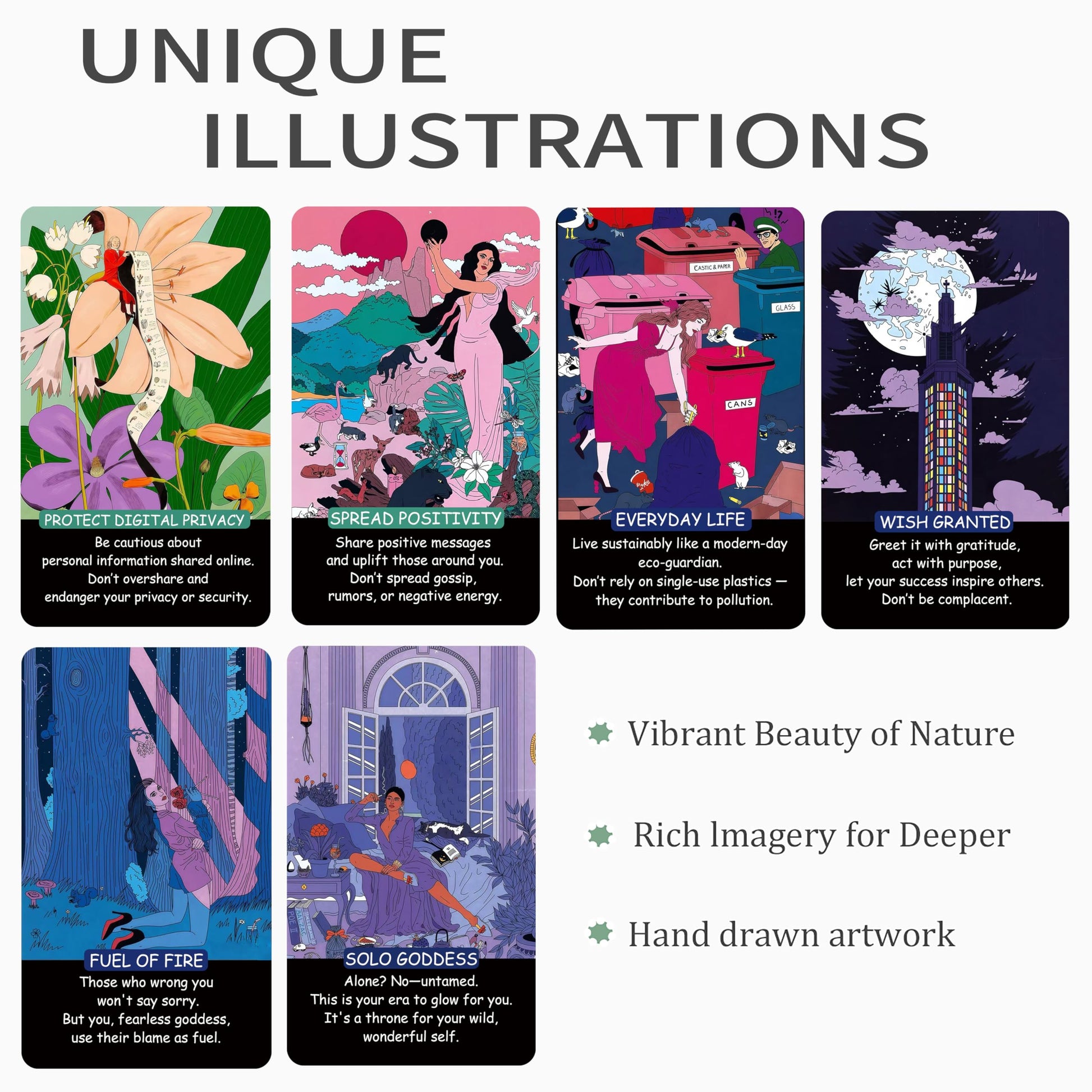 MUILKVY 58 Nature-Infused Oracle Cards for Modern Life?Beginner-Friendly Healing & Inspiration Deck