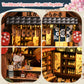 DIY Miniature House Kit, Dollhouse Diorama with LED Lights (Mellow Pub)