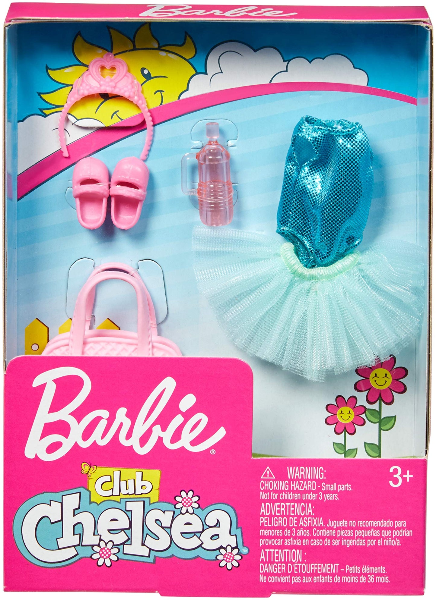 BarbieClub Chelsea Accessory Pack, Ballet-Themed Clothing and Accessories for Small Dolls, 6 Pieces for 3 to 7 Year Olds Include Tutu and Dance Bag