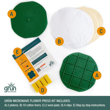 GSM Brands Microwave Flower Press Kit for Drying Leaf, Plant, and Flowers (10 Inch Round)