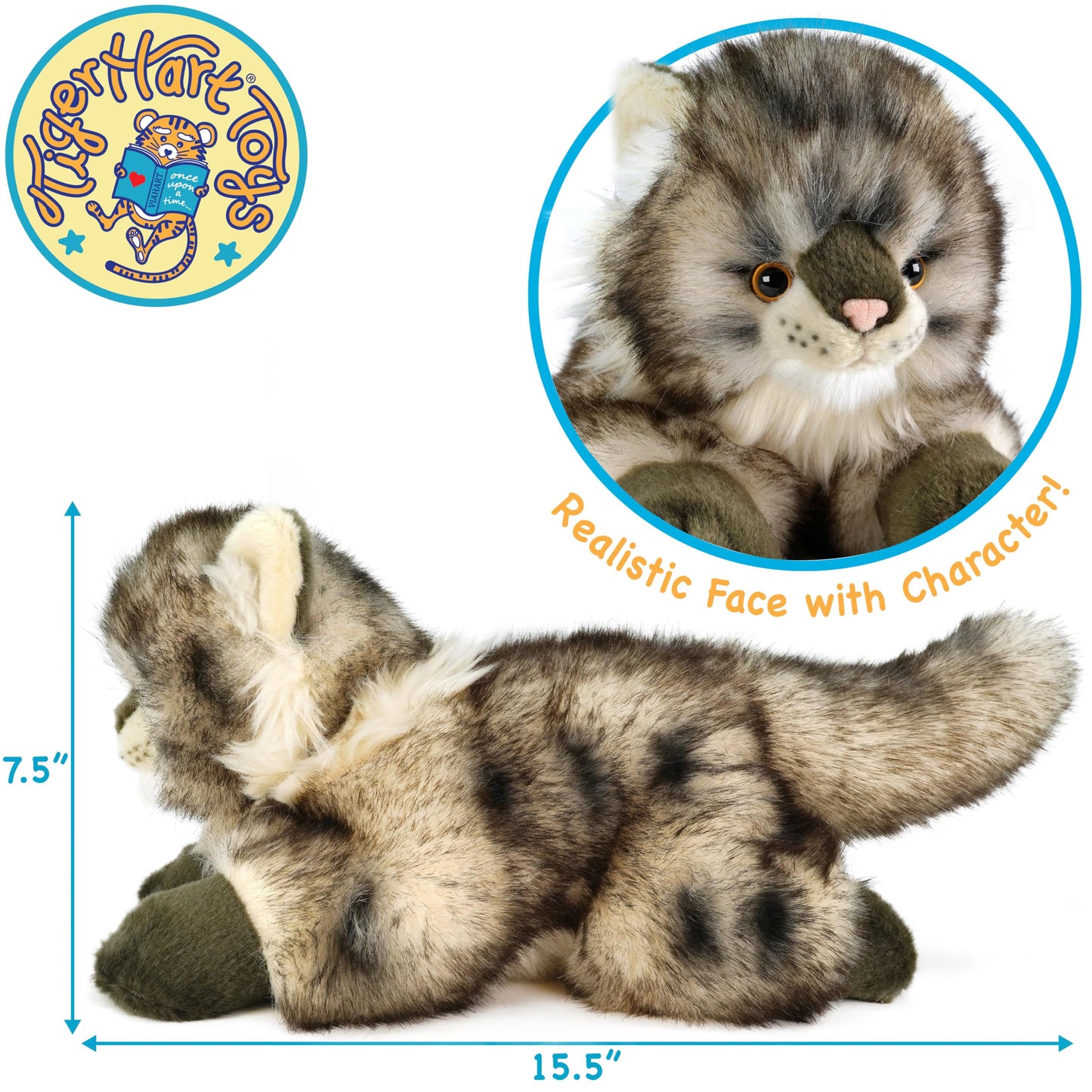 TigerHart Ricky The Maine Coon - 16 Inch Stuffed Animal Plush