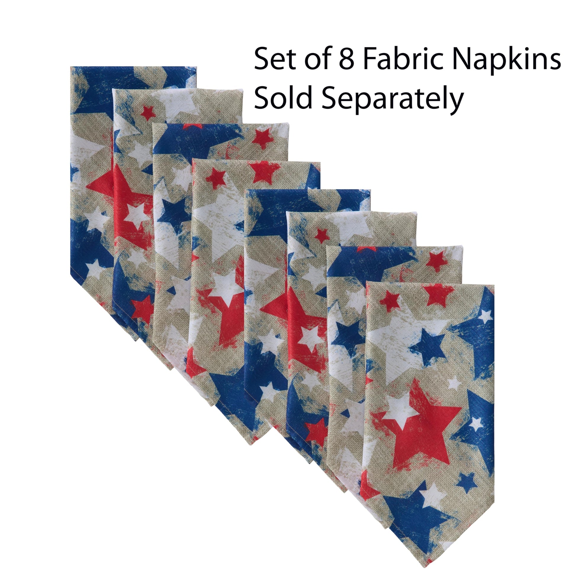 Newbridge Burlap Stars Patriotic 52 x 70 Inch Rectangle Fabric Tablecloth