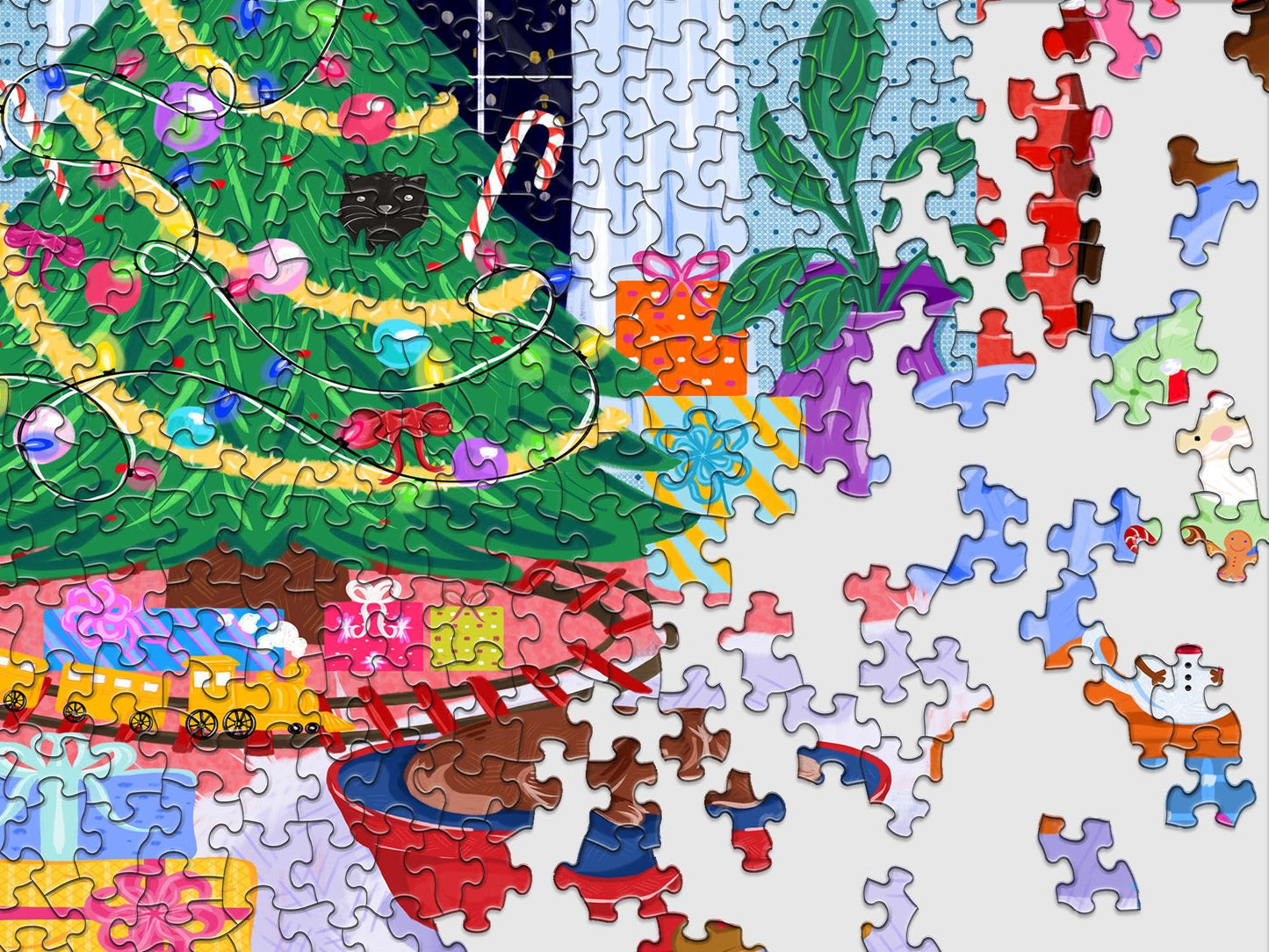 Springbok Stockings and Snuggles 500 Piece Jigsaw Puzzle for Adults and Family - Christmas and Holiday Puzzle - Unique Cut Pieces - Made in USA
