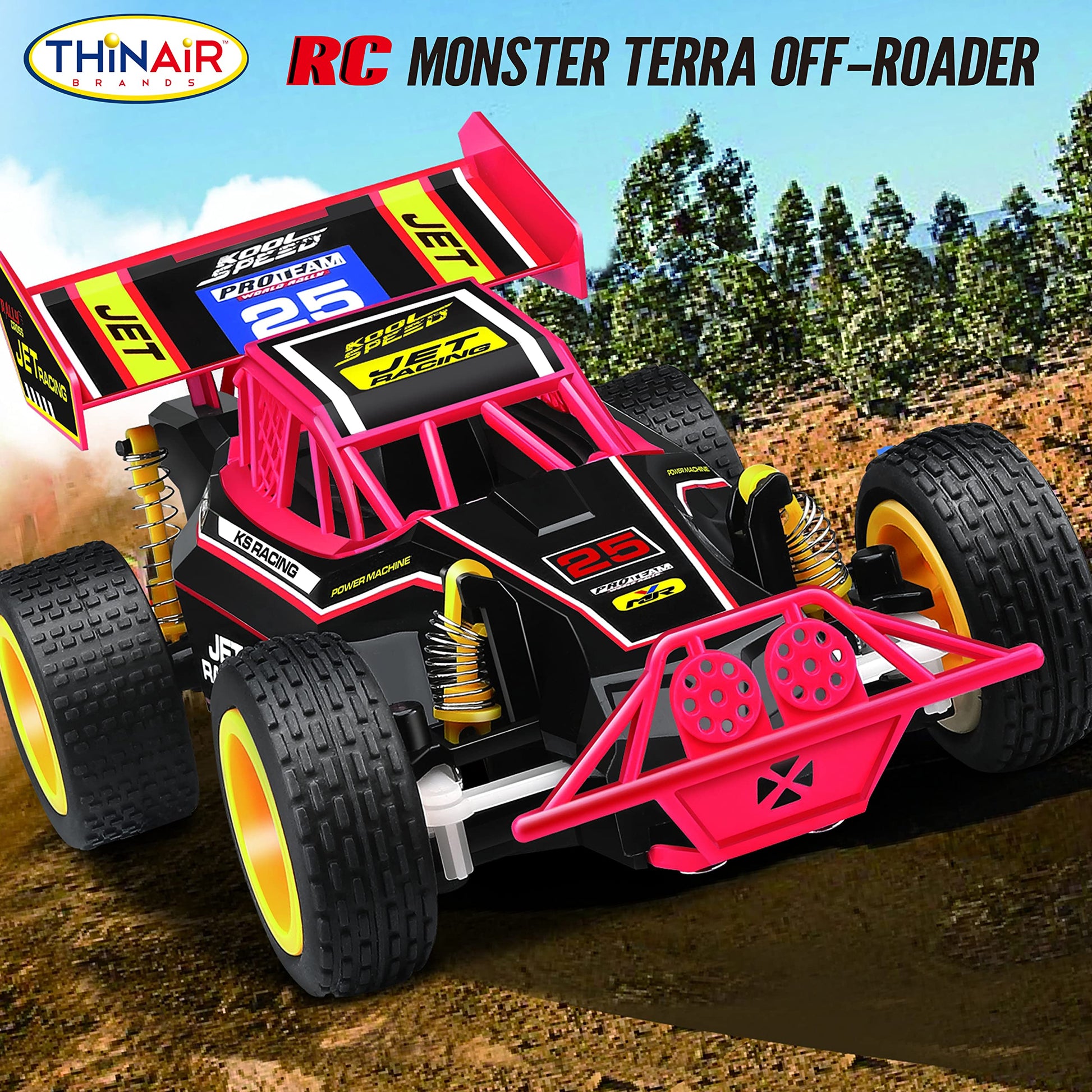 Nature Bound RC Cars 1:20 Scale Monster Terra RC Off-Roader - 2WD All-Terrain Electric Toy Car - 2.4GHz Radio Control - Great Gift for Kids