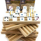 Matty's Toy Stop Deluxe Solid Wood Domino Trays (4 Count) Game Bundle - 2 Pack (8 Trays Total)