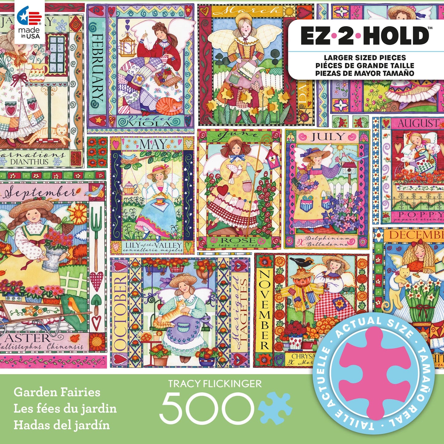 Ceaco - Garden Fairies - 500 Large Piece Jigsaw Puzzle for Adults