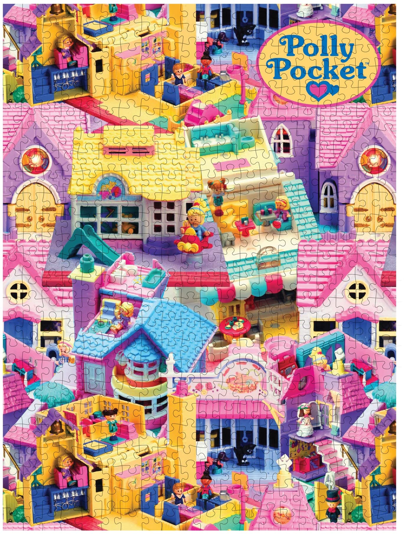 Mattel Games Polly Pocket Mattel Jigsaw Puzzle with 500 Interlocking Pieces & Mini-Poster, Image of 10+ Playsets with Dolls, For Collectors & Kids