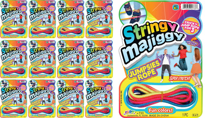 Fun A Ton Elastic Chinese Jump Rope (12 Skipping Rope) Colorful Stretchy Jump Rope for Kids. Boys and Girls Party Favor. Physical Education Equipment