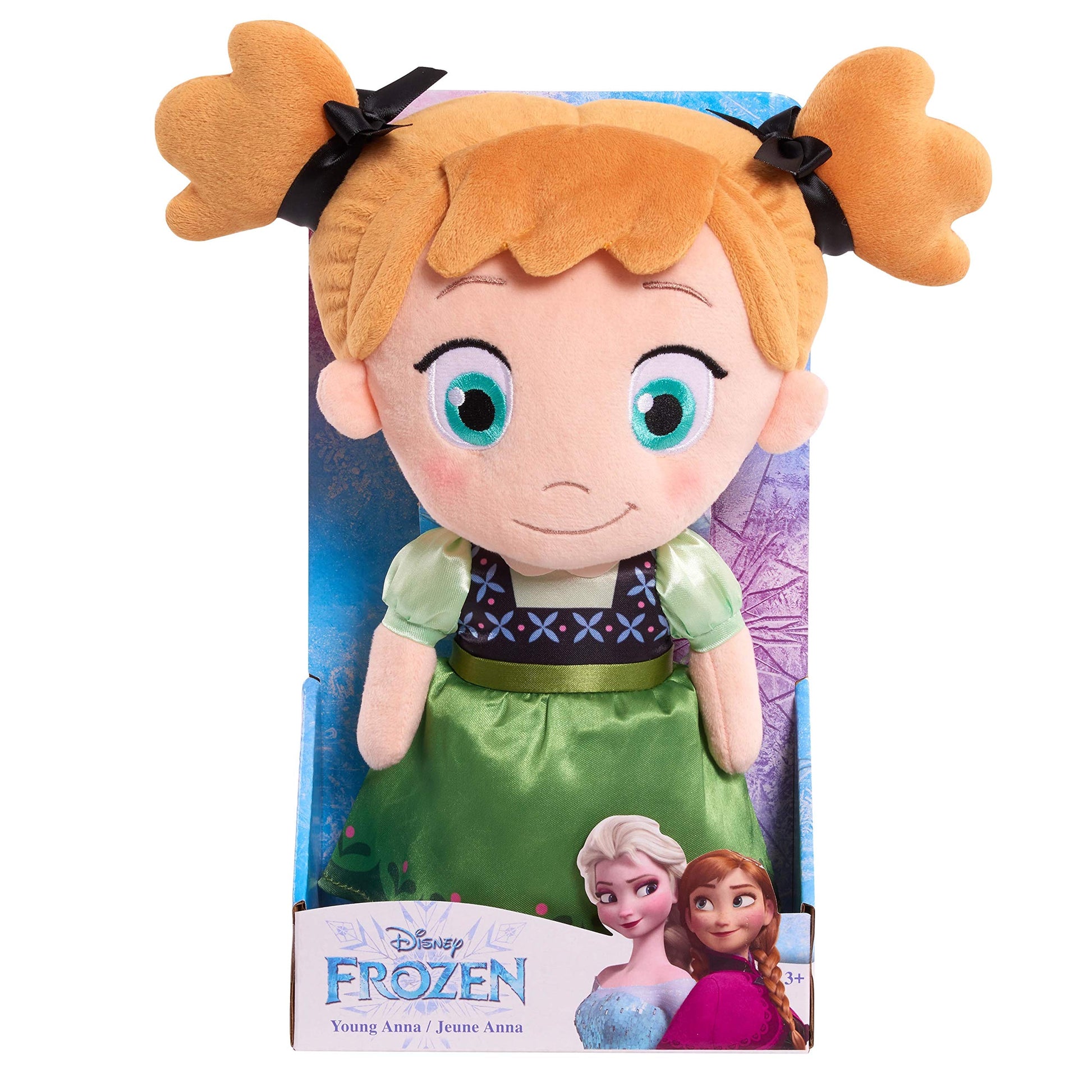 Disney Frozen Anna 11 Inch Super Soft Bedtime Cuddle Plush, Red Hair, Green Dress