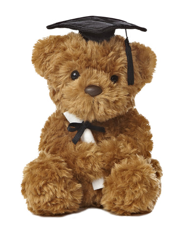 Aurora® Commemorative Graduation Wagner Bear Stuffed Animal - Soft Keepsake for Graduates - A Gift of Affection to Express Congratulations - Black Cap