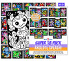Stuff2Color Axolotl Splash! Fuzzy Velvet Coloring Posters - Super Pack of 18 Cute Axolotl & Ocean Animal Coloring Pages for Kids | Arts & Crafts