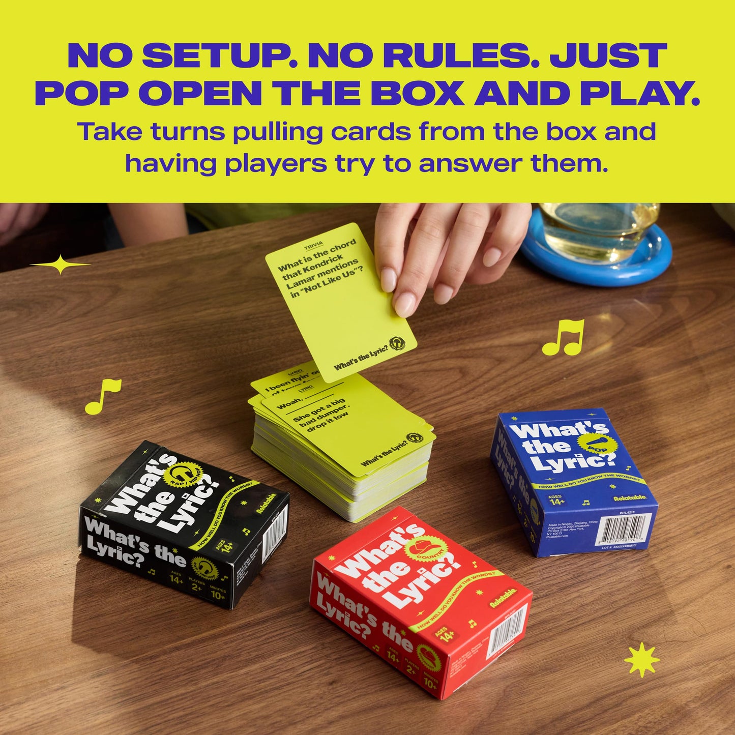 What's The Lyric Ultimate Bundle by Relatable - A Music Trivia Game and Finish the Lyric Game for Music Fans - Includes 300 Pop, Rap, and Country