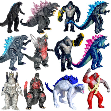 TwCare Set of 12 Godzilla x Kong: The New Empire, Dinosaur Dragon Toys Action Figures, Evolved Basic Exquisite Battle Roar B.E.A.S.T. Glove Shimo
