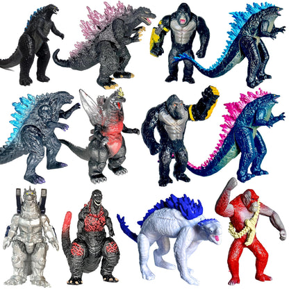 TwCare Set of 12 Godzilla x Kong: The New Empire, Dinosaur Dragon Toys Action Figures, Evolved Basic Exquisite Battle Roar B.E.A.S.T. Glove Shimo