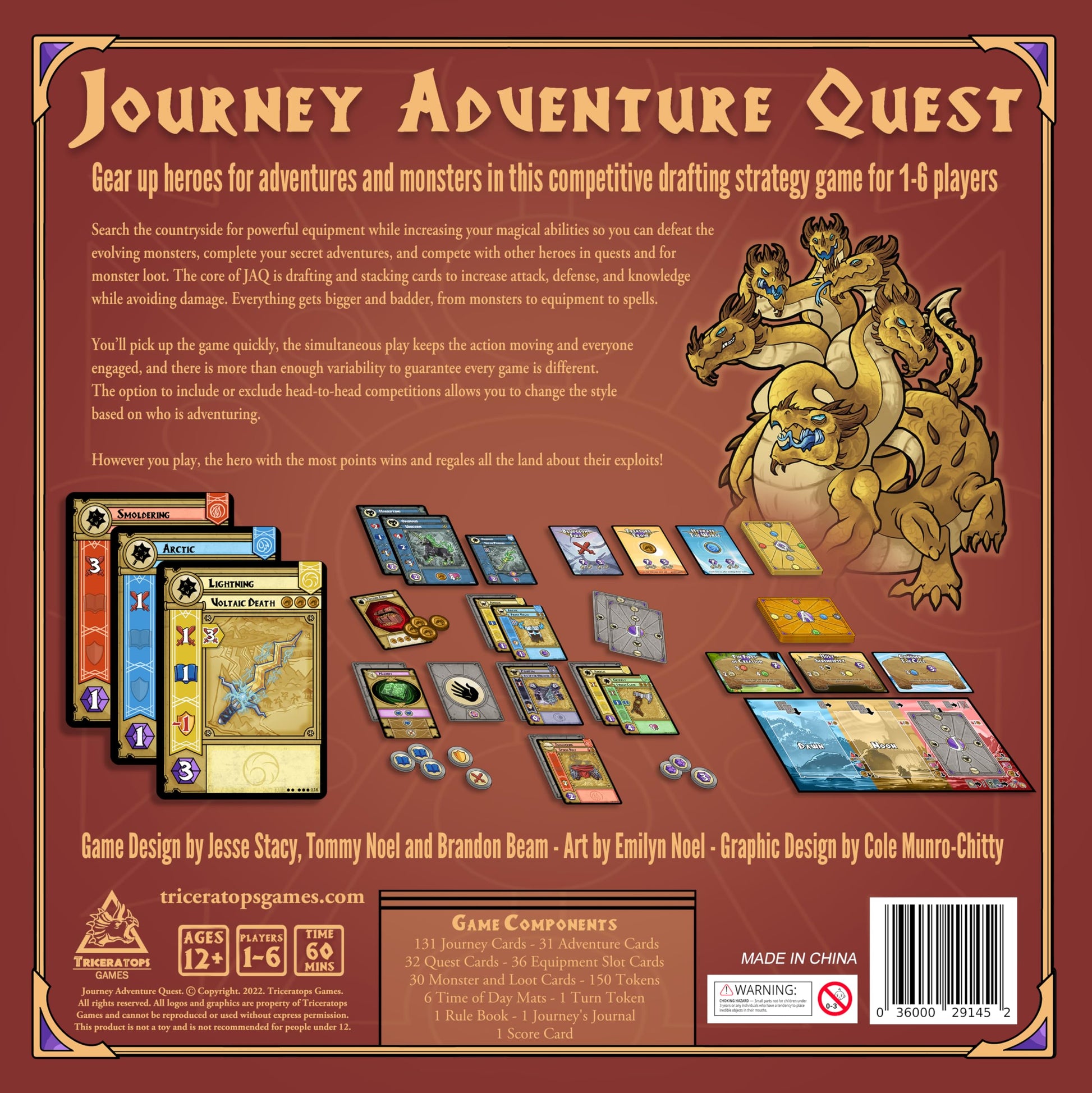 TRICERATOPS GAMES Journey Adventure Quest Fantasy Card Drafting Strategy Game for Families and Adult Game Night, 1-6 Players, Ages 12+, Made