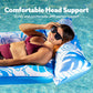 SLOOSH 2-Pack Inflatable Pool Floats Mat - XL Pool Floaties Adults Size with Headrest, Sun Tanning Raft Lake Beach Swimming Pool Party Toys Floating