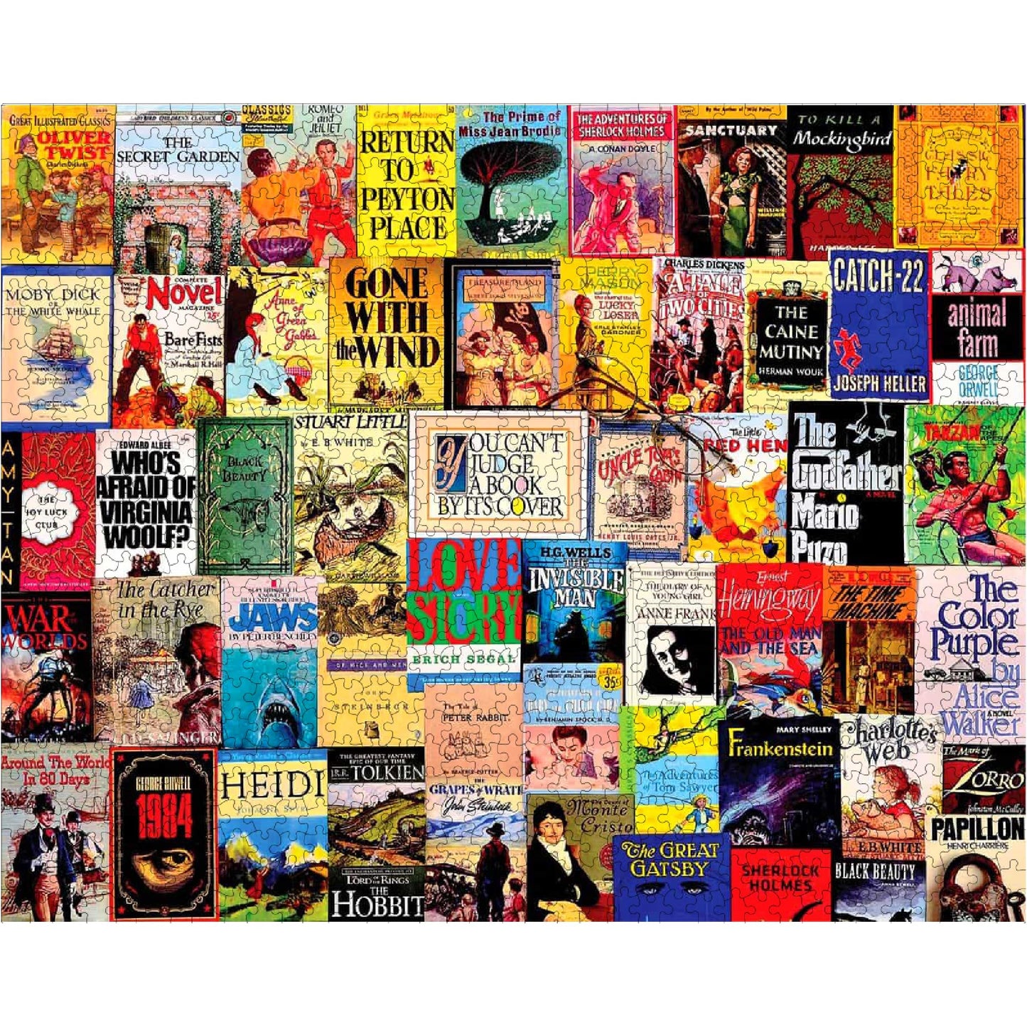 White Mountain 1000 Piece Jigsaw Puzzle Vintage Book Covers Collage Puzzles with Large Pieces Gift for Adults and Family 24"x30" - Best Sellers