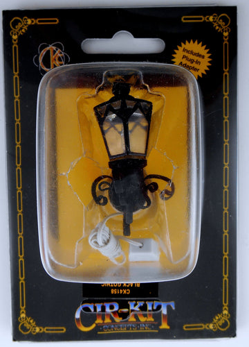 Melody Jane Dolls Houses House Miniature Lighting Electric Light Black Gothic Coach Lamp