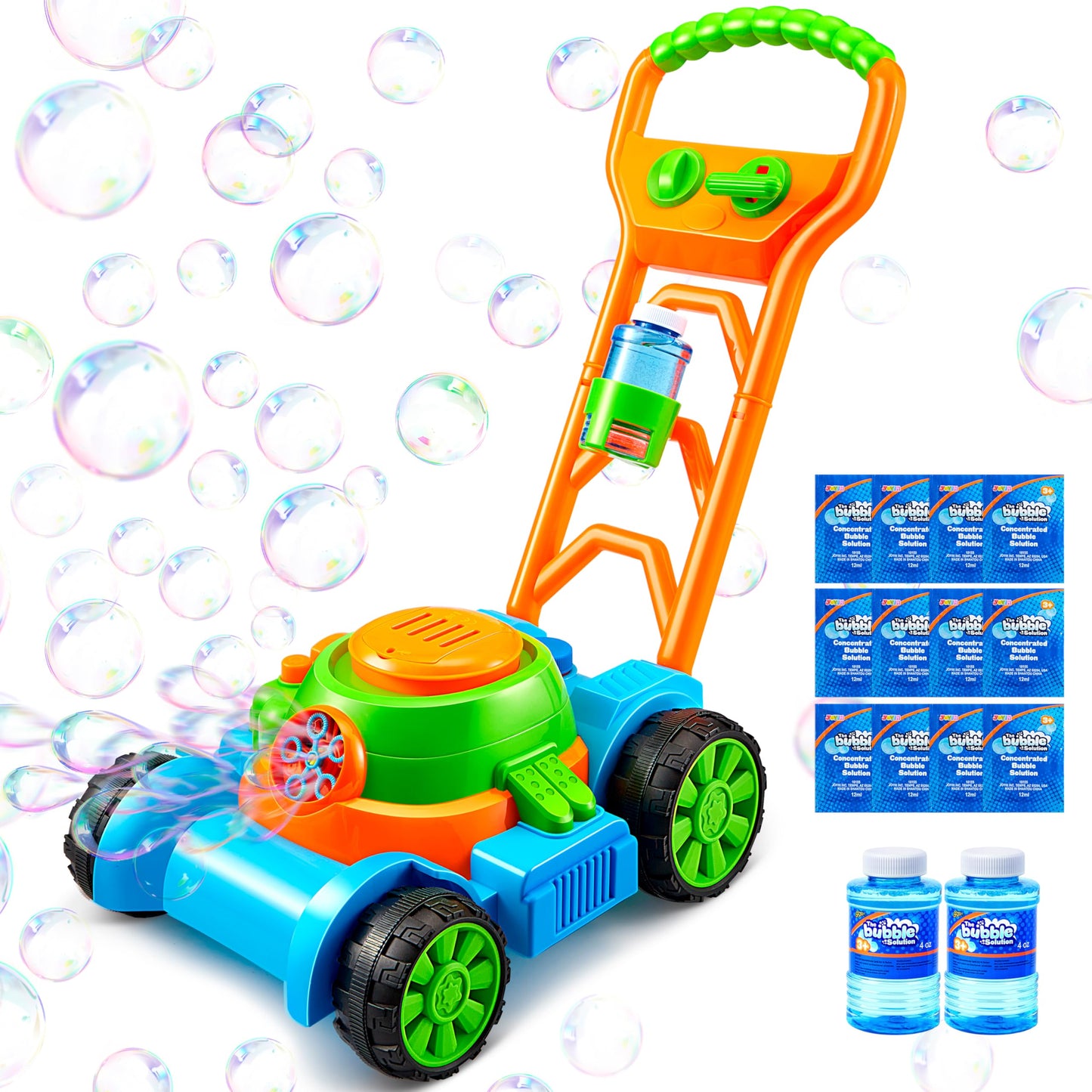 SLOOSH Spill-Proof Bubble Lawn Mower Toddler Toys Bubble Machine