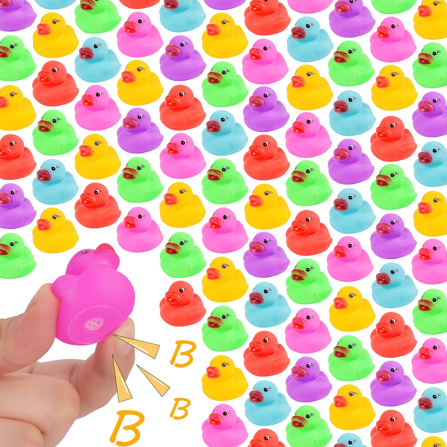 90-Pack Mini Rubber Ducks Set, Mini Colorful Rubber Duckies Bath Toy for Child,Float & Squeak Tiny Ducks Pool Toy Set for Kids Party Favors,Birthday